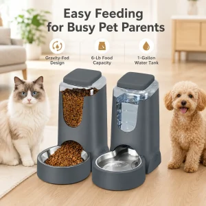 Automatic Pet Feeder Water and Dispenser Set