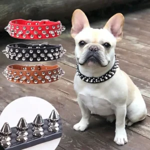 Punk Spiked Rivet Dog Collar Adjustable
