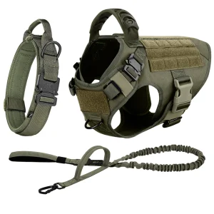 Tactical Dog Harness Collar And Leash Set